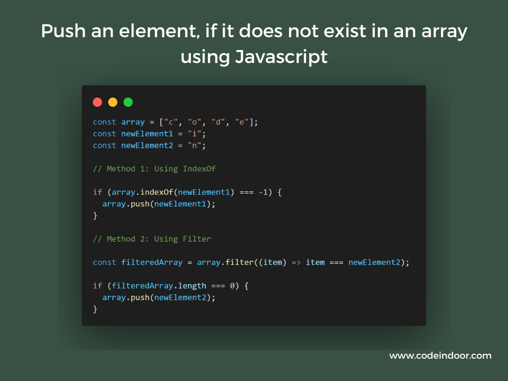 Push if not exist to array with javascript