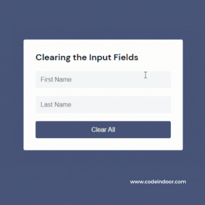 Clear input fields javascript
